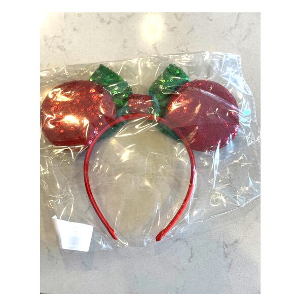 Unique Vintage Christmas Sequins Minnie Mouse Ears Reindeer Headband New! - Picture 4 of 5